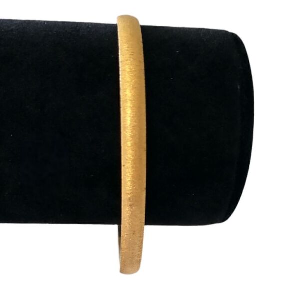 Vintage Gold Tone Bangle Bracelet EVOKE Brushed Stackable Bohemian Gypsy Hippie. - Picture 1 of 16